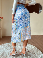 Scarf Print Tie Side Wrap Skirt