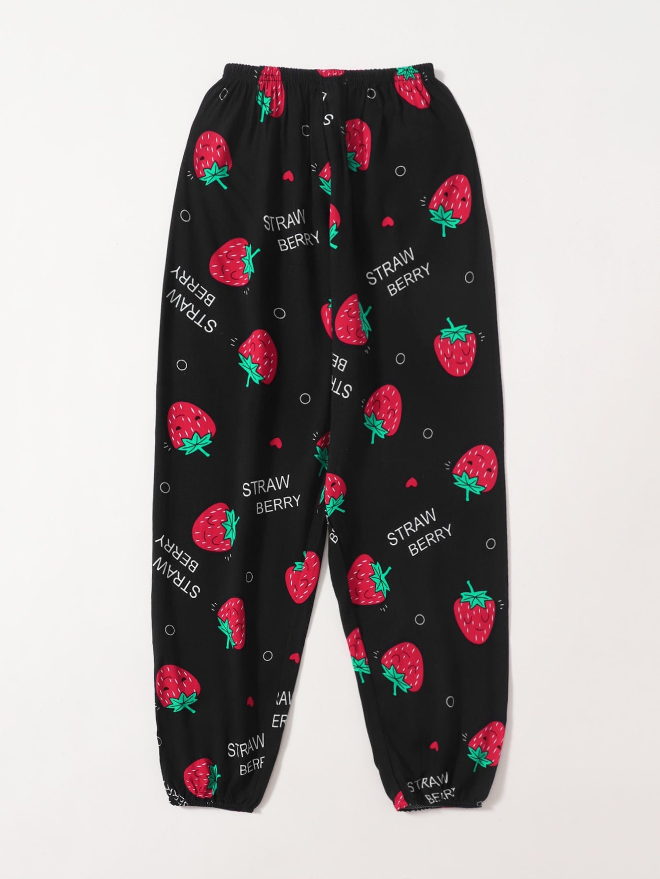 Strawberry And Letter Graphic Tapered Pants