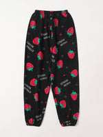 Strawberry And Letter Graphic Tapered Pants