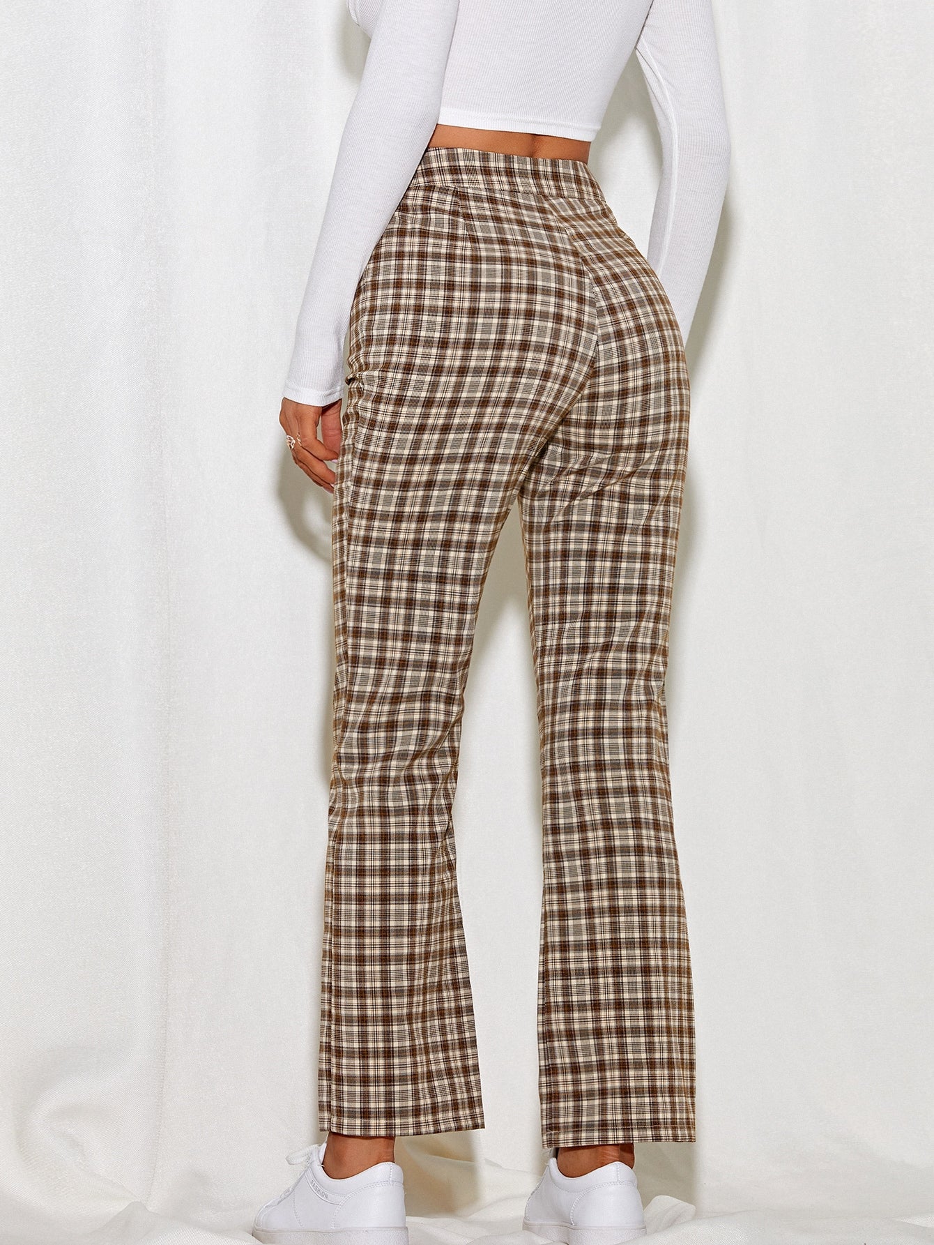 Plaid Straight Leg Pants