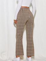 Plaid Straight Leg Pants