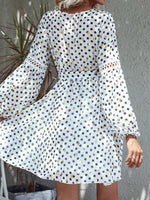 Polka Dot Tie Side V-Neck Dress
