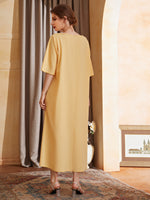 Embroidered Applique Round Neck Dress