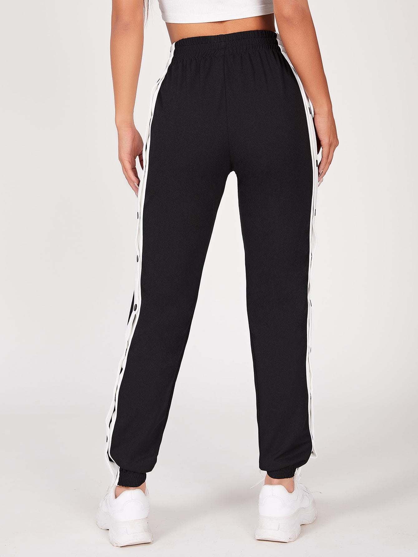 Two Tone Button Side Sweatpants