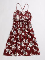 Allover Floral Ruffle Trim Cami Dress