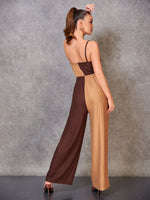 Two Tone Wide Leg Slip Jumpsuit