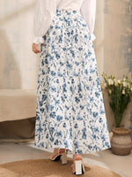 Floral Print Flared Skirt