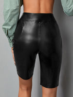 PU Leather Biker Shorts