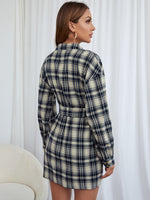 Tartan Button Up Belted Shirt Dress