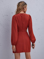 Lantern Sleeve Cut Out Dress