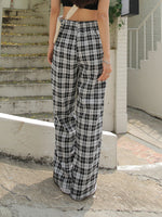 Plaid Wide Leg Pants