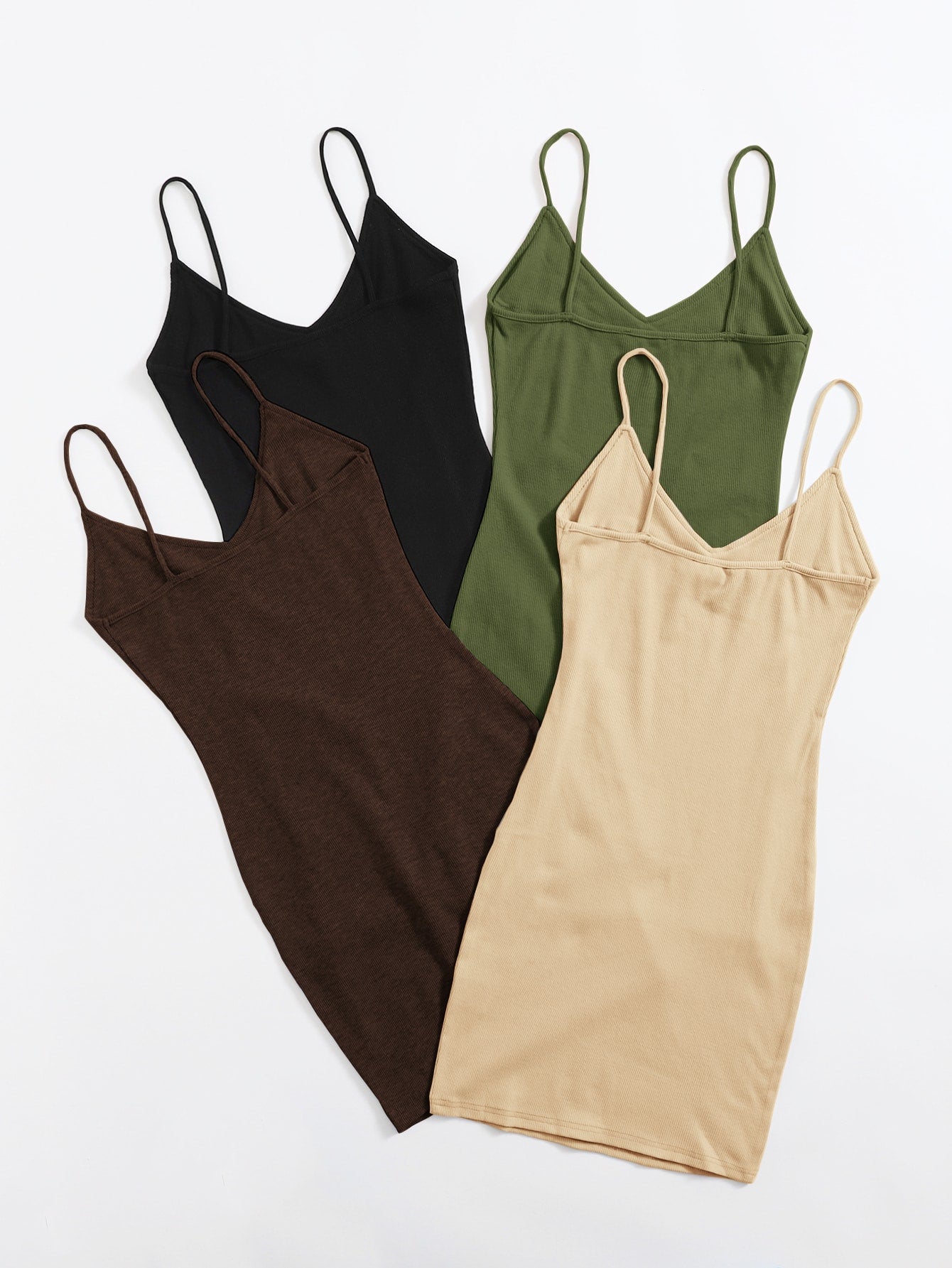 4pack Solid Cami Dress