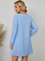 Solid Slant Pocket Tunic Dress