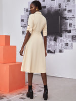 Roll Tab Sleeve Flap Detail Dress