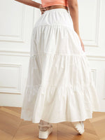 Elastic Waist Ruffle Hem Skirt