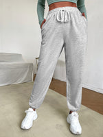 Rhinestone Letter Drawstring Waist Sweatpants