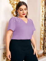 Plus Pearl Beaded Top