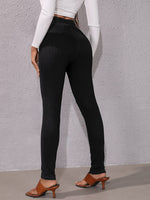 Solid High Waist Knot Front Leggings