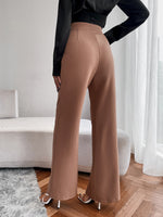High Waist Seam Detail Wide Leg Pants