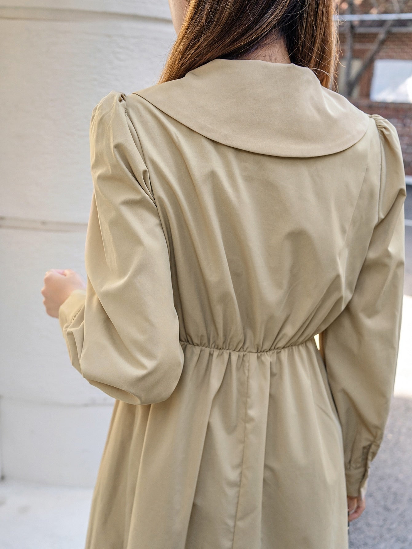 Bishop Sleeve Ruffle Hem Dress