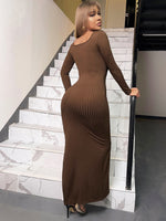 Scoop Neck Split Thigh Dress