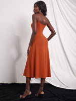 Solid Ribbed Knit Cami Dress