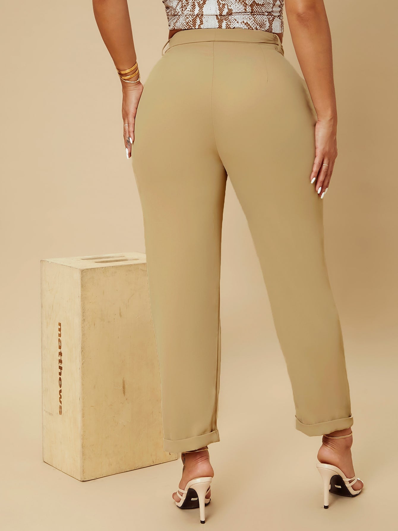 Roll Up Hem Belted Pants