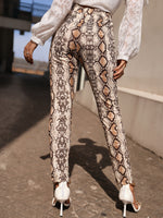 Snakeskin Print High Waist Skinny Pants