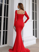 Missord Solid Sweetheart Neck Mermaid Hem Floor Length Dress