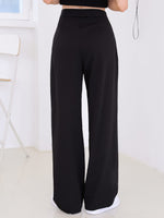 High Waist Fold Pleated Pants
