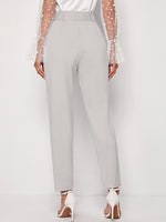 Adjustable Belted Cropped Tailored Pants