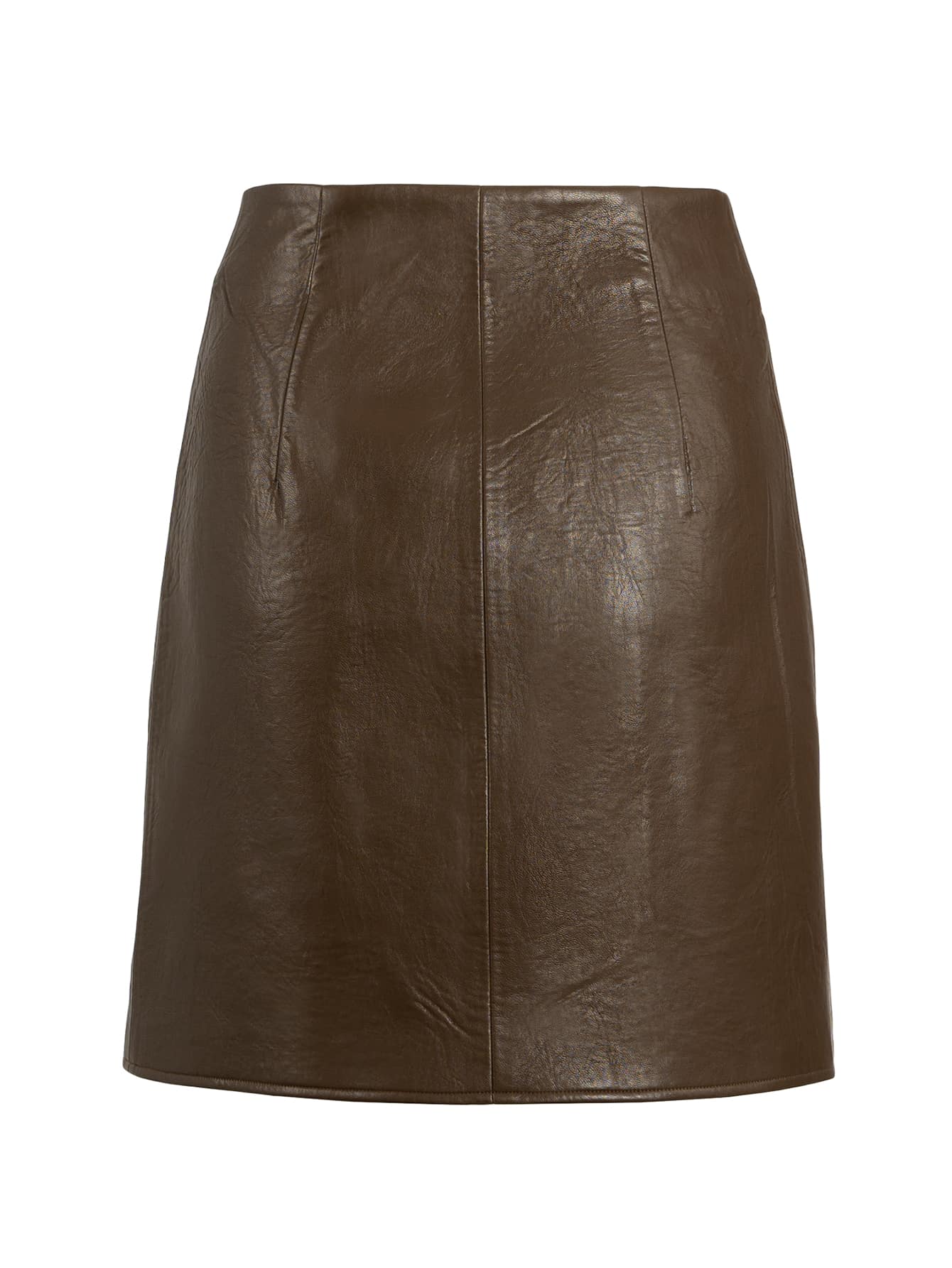 High Waist Double Breasted PU Leather Skirt