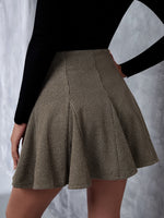 Houndstooth Print Fold Pleated Skirt