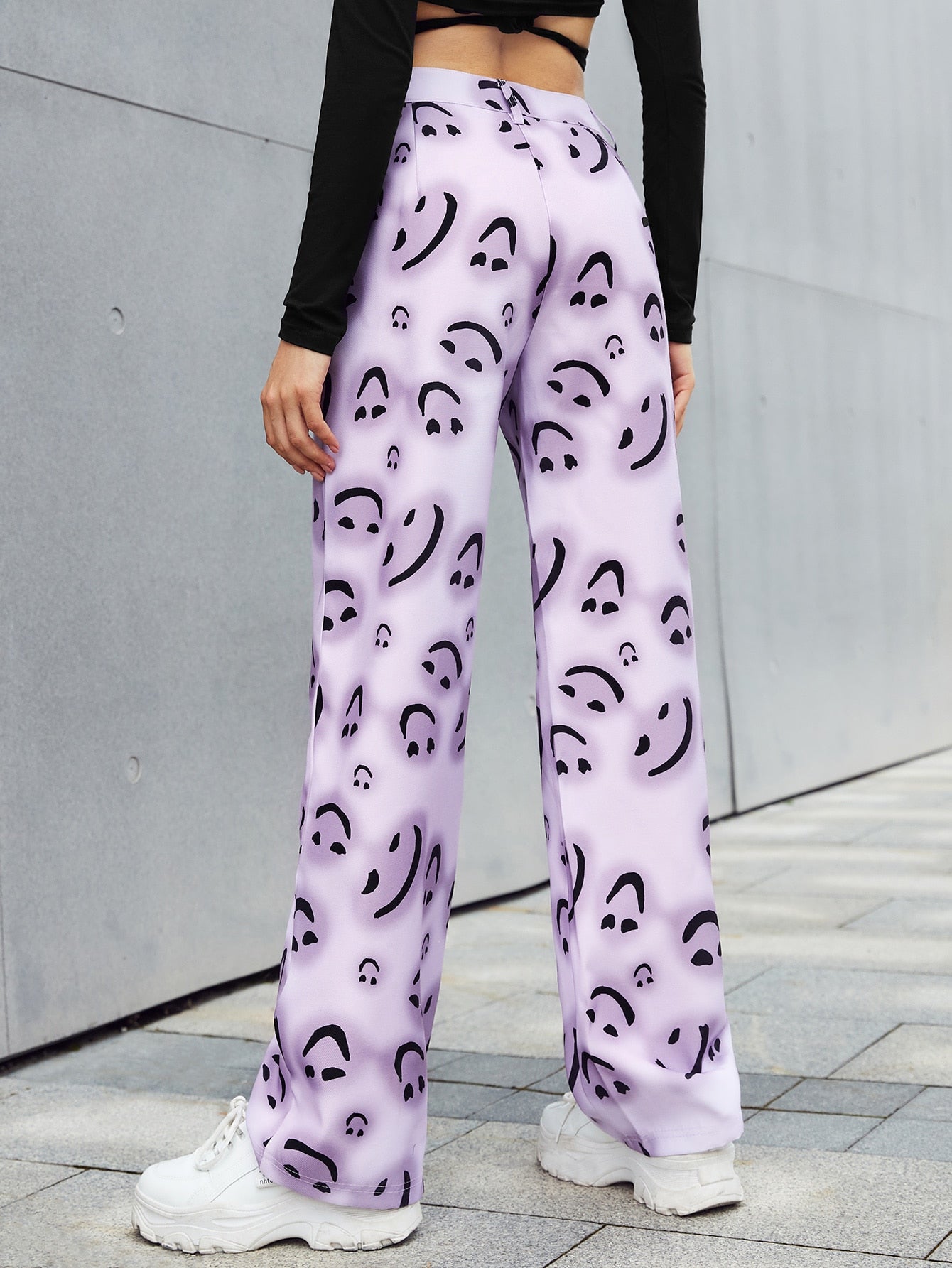 Cartoon Graphic Straight Leg Pants