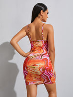Random Print Bodycon Dress