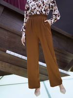 Solid Paperbag Waist Slant Pocket Pants