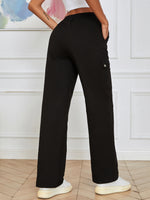 Flap Pocket Side Drawstring Waist Sweatpants