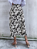 Floral Print Knot Side Wrap Skirt