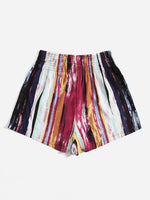 Tie Dye Striped Print Shirred Waist Shorts