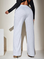 Solid Ripped Drawstring Sweatpants