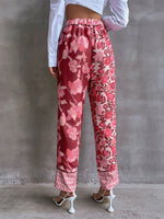 High Waist Geo & Floral Print Pants