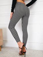 High Waist Houndstooth Skinny Pants