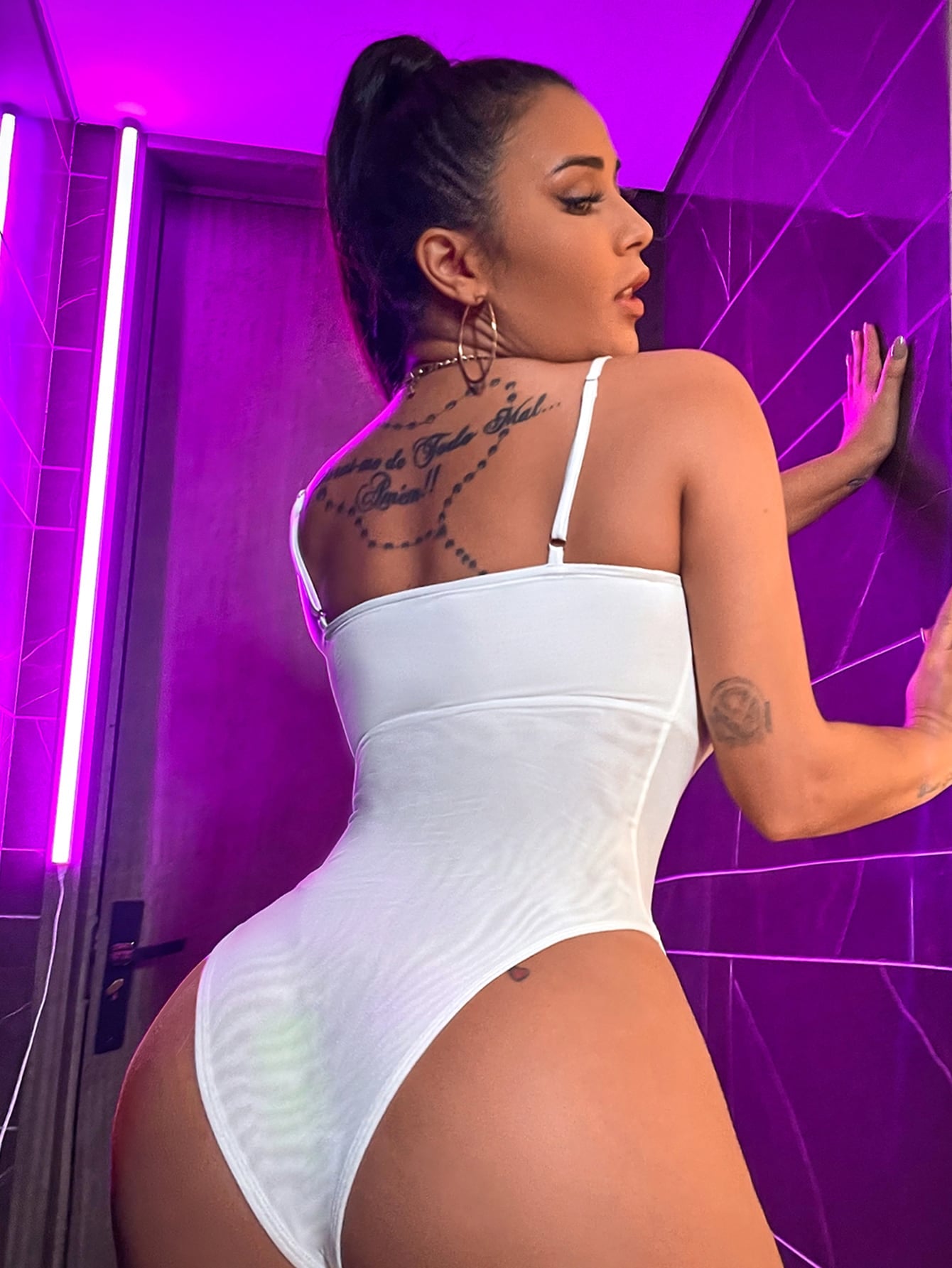 Solid Hook and Eye Cami Bodysuit