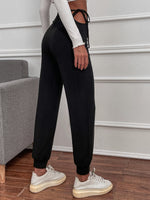 Cut Out Knotted Waist Pants