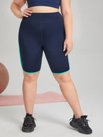 Plus Contrast Binding Biker Shorts