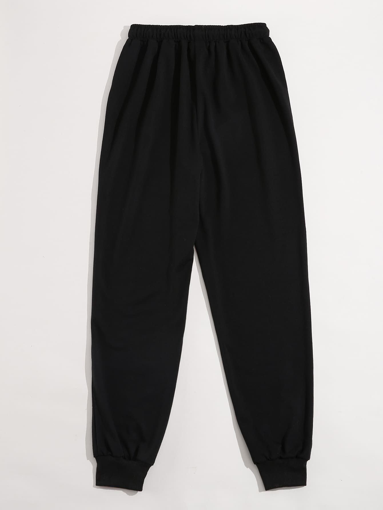 Drawstring Waist Skeleton Print Sweatpants