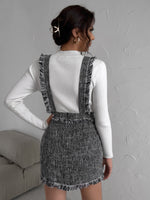 Raw Trim Tweed Pinafore Skirt Without Tee