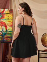 Plus Solid Knot Front Cami Dress