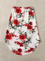 Floral Print Knotted Front Curved Hem Skirt