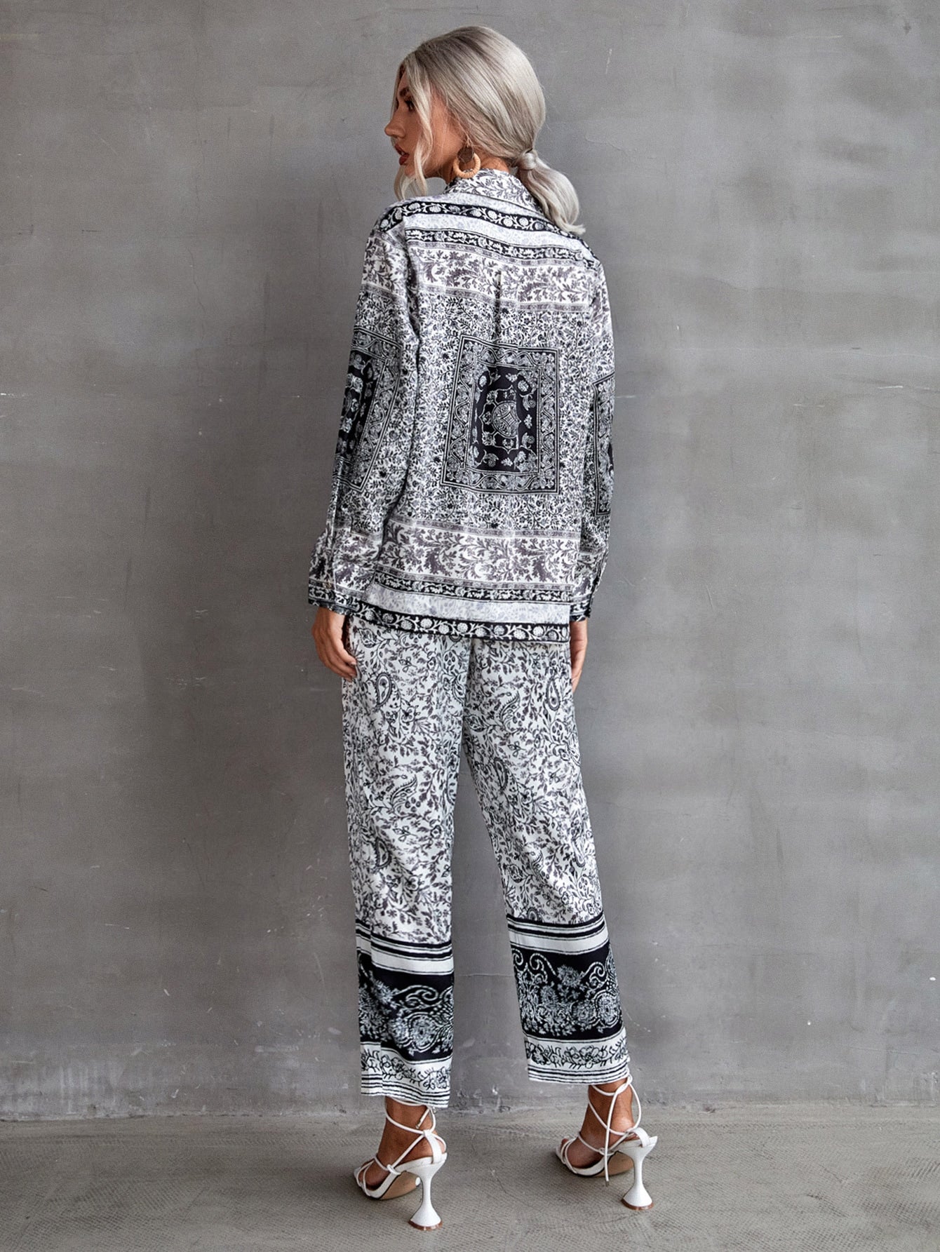 Paisley And Floral Print Pants